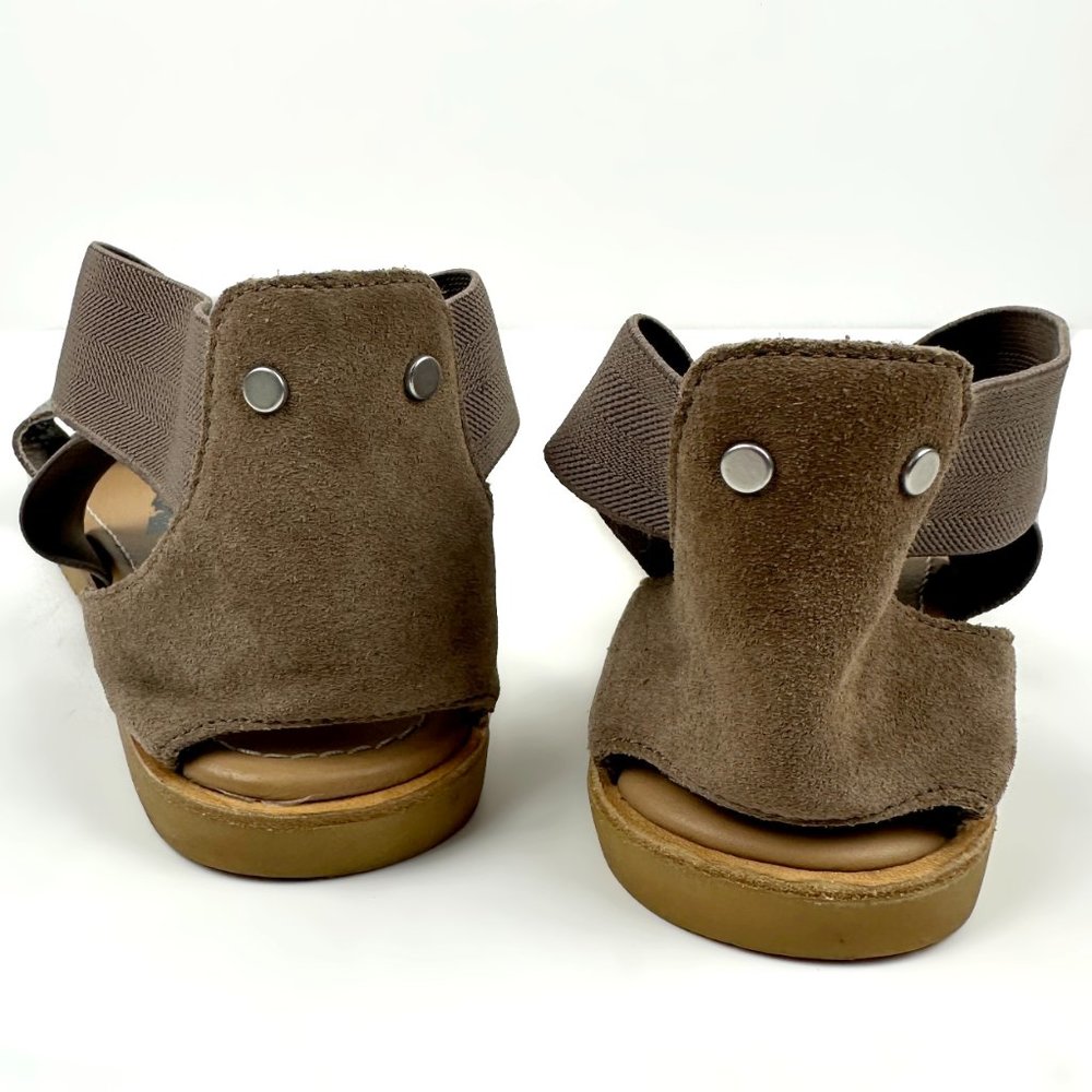 Sorel Ella Sandals Open Toe Metallic Leather Comfortable Taupe Brown Size 9 - Picture 6 of 7
